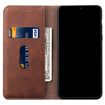 Xiaomi Mi 10 (10 Pro) Deluxe ādas atvēramais brūns maciņš (maks) | Vacins.lv