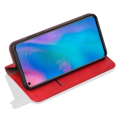 Huawei P30 Deluxe ādas atvēramais sarkans maciņš (maks) | Vacins.lv