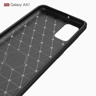 Samsung Galaxy A41 (A415F) Carbon kieto silikono TPU juodas dėklas - nugarėlė | Priedai.lt