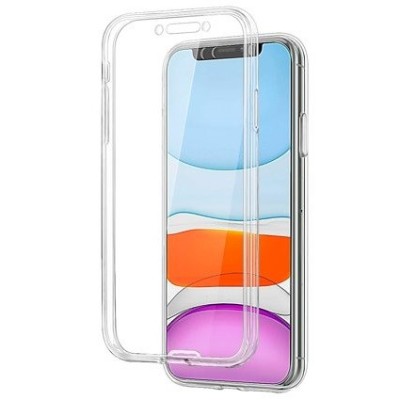 Apple iPhone 11 skaidrus (permatomas) dvigubas kieto silikono TPU ploniausias pasaulyje dėklas | Priedai.lt