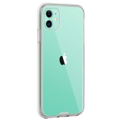 Apple iPhone 11 skaidrus (permatomas) dvigubas kieto silikono TPU ploniausias pasaulyje dėklas | Priedai.lt