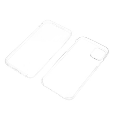 Apple iPhone 11 skaidrus (permatomas) dvigubas kieto silikono TPU ploniausias pasaulyje dėklas | Priedai.lt