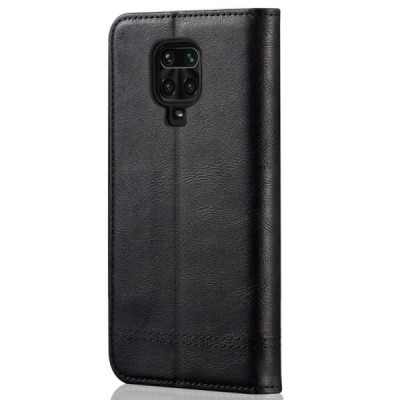 Xiaomi Redmi Note 9 Pro Deluxe ādas atvēramais melns maciņš (maks) | Vacins.lv