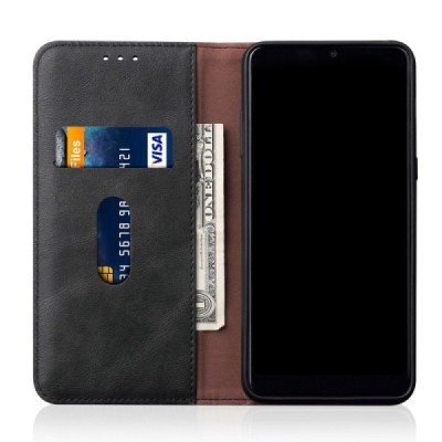 Xiaomi Redmi Note 9 Pro Deluxe ādas atvēramais melns maciņš (maks) | Vacins.lv