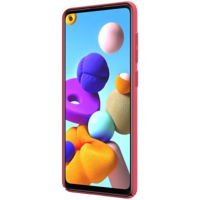 Samsung Galaxy A21s (A217F) Nillkin Frosted Shield raudonas plastikinis dėklas | Priedai.lt