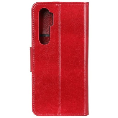 Xiaomi Mi Note 10 Lite atvēramais ādas sarkans maciņš (maks) | Vacins.lv