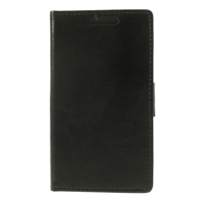 Huawei Ascend P7 atverčiamas juodas odinis dėklas - piniginė / Priedai.lt