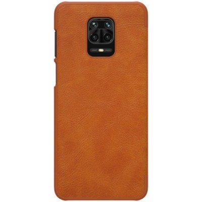 Xiaomi Redmi Note 9 Pro prabangus „Nillkin“ Qin serijos rudas odinis atverčiamas dėklas - knygutė | Priedai.lt