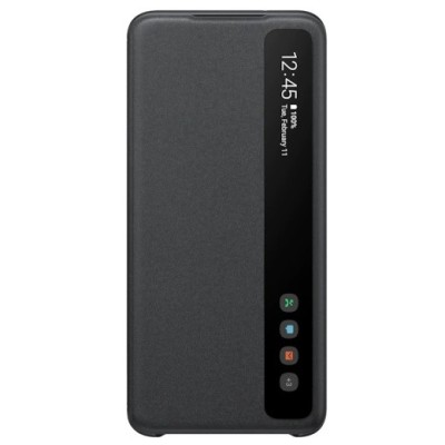 Samsung Galaxy S20 (G980) originalus Smart Clear View Cover (EF-ZG980CBEGEU) atverčiamas juodas dėklas - knygutė | Priedai.lt