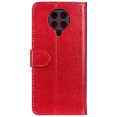 Xiaomi Poco F2 Pro atvēramais ādas sarkans maciņš, grāmata (maks) | Vacins.lv