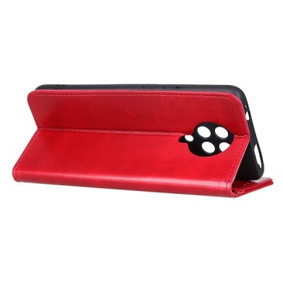 Xiaomi Poco F2 Pro atvēramais ādas sarkans maciņš, grāmata (maks) | Vacins.lv