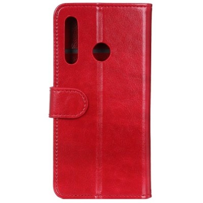 Huawei Y6p atverčiamas raudonas odinis dėklas, knygutė - piniginė | Priedai.lt