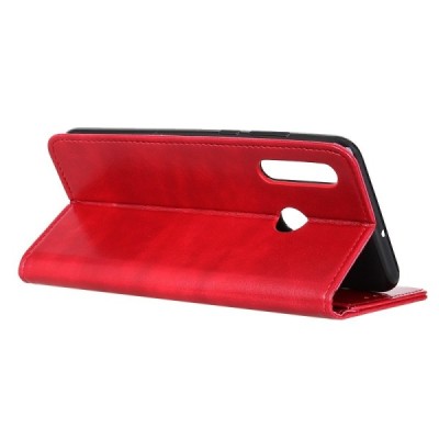 Huawei Y6p atverčiamas raudonas odinis dėklas, knygutė - piniginė | Priedai.lt