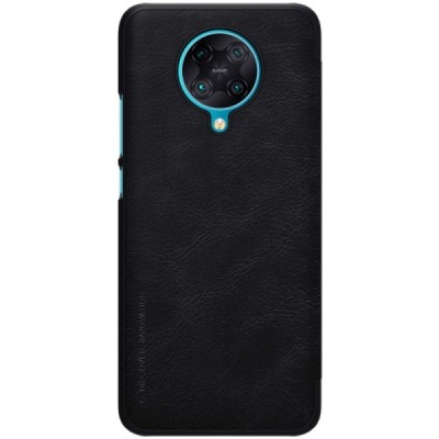 Xiaomi Poco F2 Pro prabangus „Nillkin“ Qin serijos juodas odinis atverčiamas dėklas - knygutė | Priedai.lt
