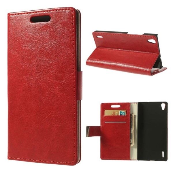 „Crazy Horse“ atverčiamas dėklas - raudonas (Ascend P7)