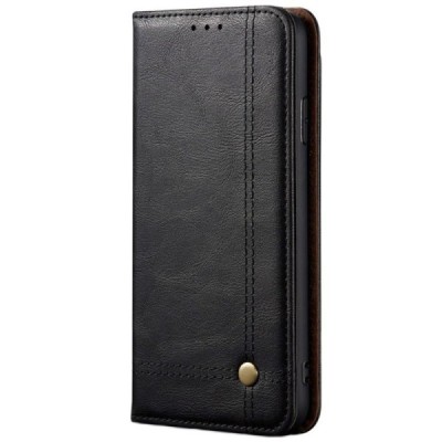 Huawei P40 Lite Deluxe ādas atvēramais melns maciņš (maks) | Vacins.lv