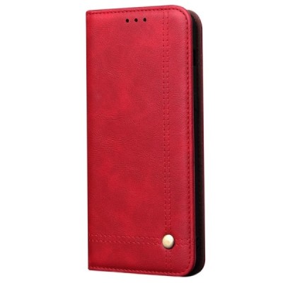 Huawei P40 Lite Deluxe ādas atvēramais sarkans maciņš (maks) | Vacins.lv