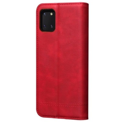 Samsung Galaxy Note10 Lite (N770F) Deluxe ādas atvēramais sarkans maciņš (maks) | Vacins.lv