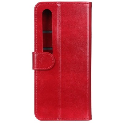 Xiaomi Mi 10 (10 Pro) atvēramais ādas sarkans maciņš (maks) | Vacins.lv