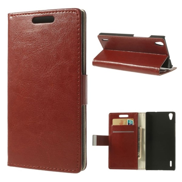 „Crazy Horse“ atvēramais futrālis - brūns (Ascend P7)