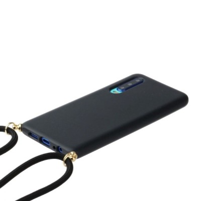 Huawei P30 Shell Strap cieta silikona (TPU) melns apvalks | vacins.lv