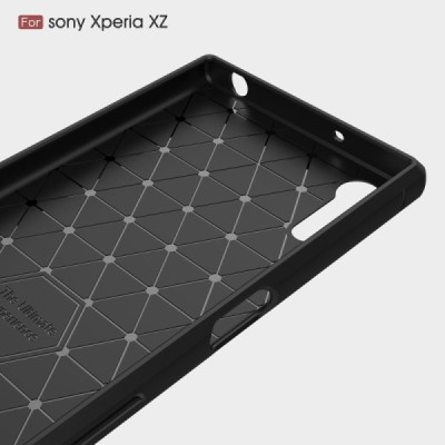 Sony Xperia XZ (XZs) „Carbon“ cieta silikona (TPU) melns vāciņš | Vacins.lv