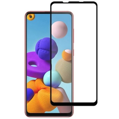 Samsung Galaxy A21s (A217) apsauginis ekrano stiklas „Mocolo“ 9H Tempered Glass (juodas, pilnai dengiantis) 0.26 mm | Priedai.lt