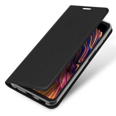 Samsung Galaxy XCover Pro (G715) „Dux Ducis“ Skin sērijas melns ādas atvērams maciņš | Vacins.lv