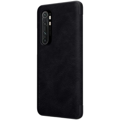 Xiaomi Mi Note 10 Lite greznais „Nillkin“ Qin sērijas ādas atvērams melns maciņš, maks | Vacins.lv