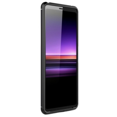 Sony Xperia 10 II „Carbon“ cieta silikona (TPU) melns vāciņš | Vacins.lv