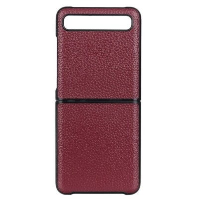 Samsung Galaxy Z Flip (F700) Deluxe Leather bordo ādas plastika apvalks | Vacins.lv