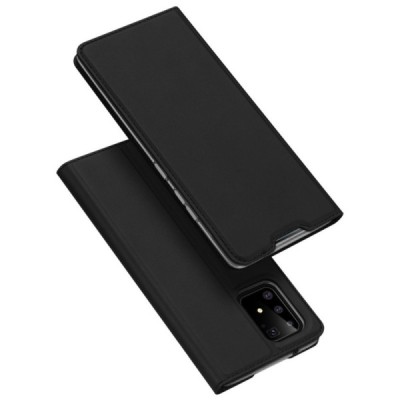 Samsung Galaxy S10 Lite (G970) „Dux Ducis“ Skin sērijas melns ādas atvērams maciņš | Vacins.lv