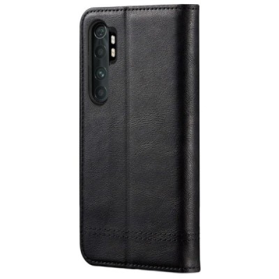 Deluxe atverčiamas juodas odinis Xiaomi Mi Note 10 Lite dėklas - knygutė | Priedai.lt