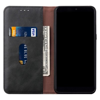 Deluxe atverčiamas juodas odinis Xiaomi Mi Note 10 Lite dėklas - knygutė | Priedai.lt