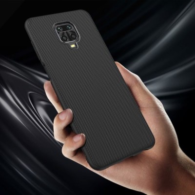 Xiaomi Redmi Note 9 Pro Lenuo cieta silikona (TPU) melns apvalks | vacins.lv