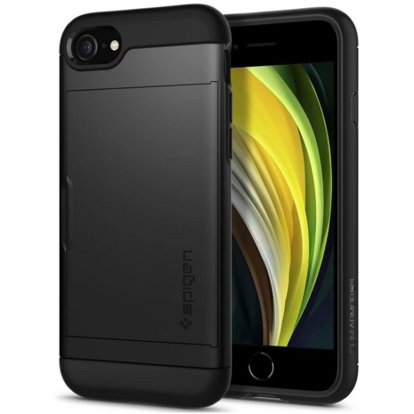 „Spigen“ Slim Armor CS apvalks - melns (iPhone 7 / 8 / SE 2020 / SE 2022)