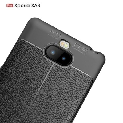 Sony Xperia 10 (XA3) FOCUS cieta silikona (TPU) melns apvalks | vacins.lv