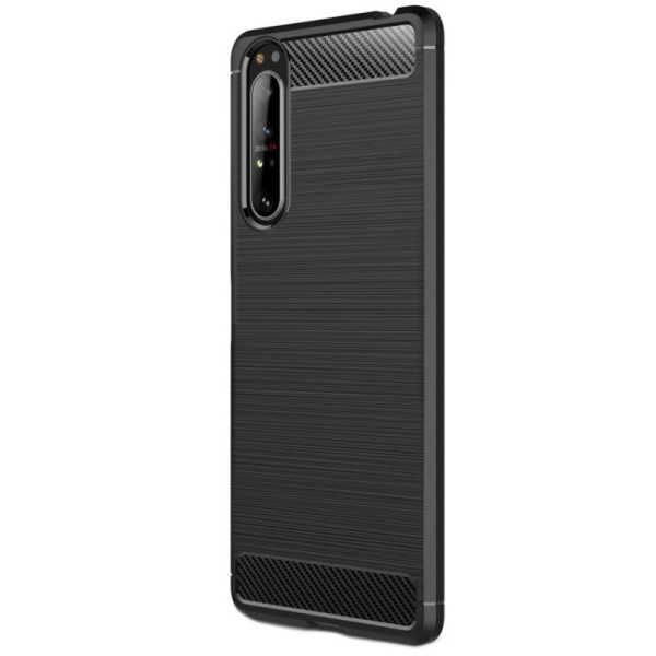 „Carbon“ cieta silikona (TPU) vāciņš - melns (Xperia 1 II)