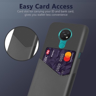 Nokia 7.2 (Nokia 6.2) „KSQ“ Shell pelēks ādas apvalks ar iebūvētu karšu turētāju | Vacins.lv