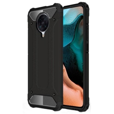 Sustiprintos apsaugos Xiaomi Poco F2 Pro juodas kieto silikono (TPU) ir plastiko dėklas | Priedai.lt