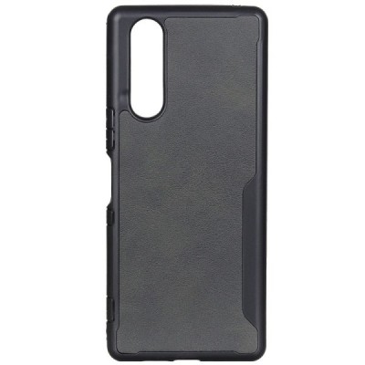 „Bi-Color“ Splicing Sony Xperia 5 juodas odinis dėklas | Priedai.lt