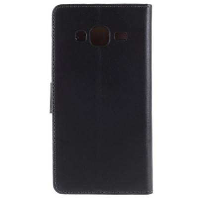 Samsung Galaxy S5 mini (G800) atverčiamas juodas odinis Casual dėklas - piniginė | Priedai.lt