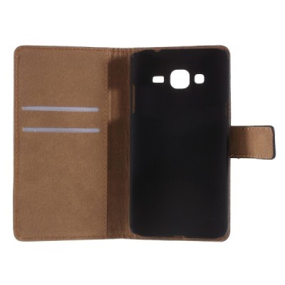 Samsung Galaxy S5 mini (G800) atverčiamas juodas odinis Casual dėklas - piniginė | Priedai.lt