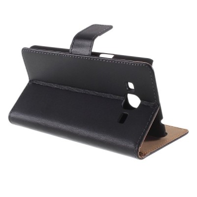 Samsung Galaxy S5 mini (G800) atverčiamas juodas odinis Casual dėklas - piniginė | Priedai.lt