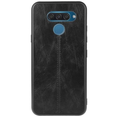 „Bi-Color“ Splicing LG Q60 juodas odinis dėklas | Priedai.lt