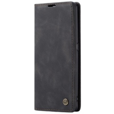Samsung Galaxy A80 (A805F) CaseMe Retro solidus atverčiamas juodas odinis dėklas - knygutė | Priedai.lt