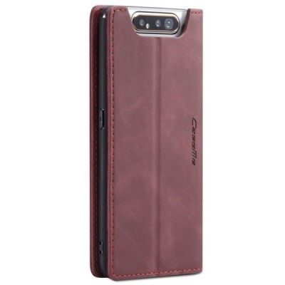Samsung Galaxy A80 (A805F) CaseMe Retro solidus atverčiamas bordo odinis dėklas - knygutė | Priedai.lt