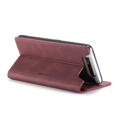 Samsung Galaxy A80 (A805F) CaseMe Retro solidus atverčiamas bordo odinis dėklas - knygutė | Priedai.lt