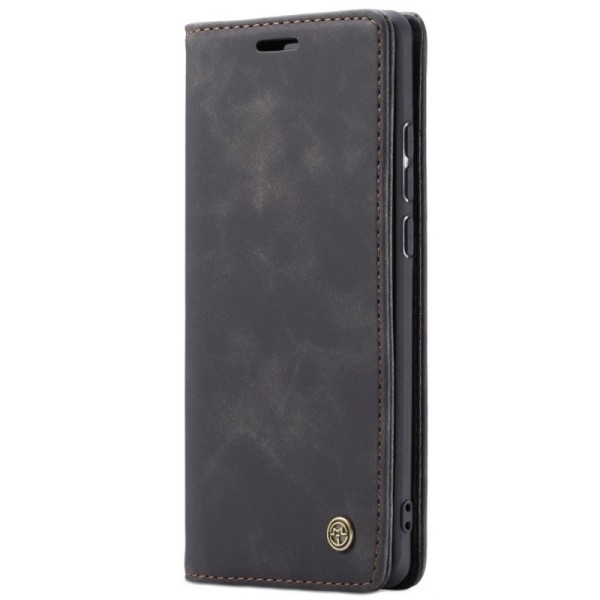 „CaseMe“ Retro solīds atvēramais ādas maciņš - melns (P30 Lite)