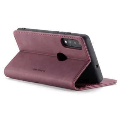Huawei P30 Lite CaseMe Retro solīds atvēramais ādas bordo maciņš - maks | Vacins.lv
